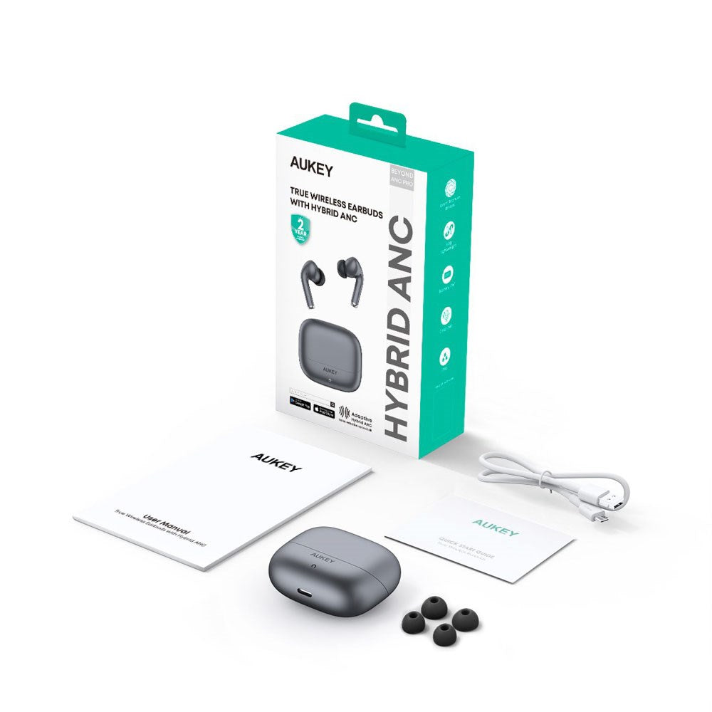 Aukey EP-B1 True Wireless Høretelefoner BEYOND PRO m. ANC - In-Ear - Sort