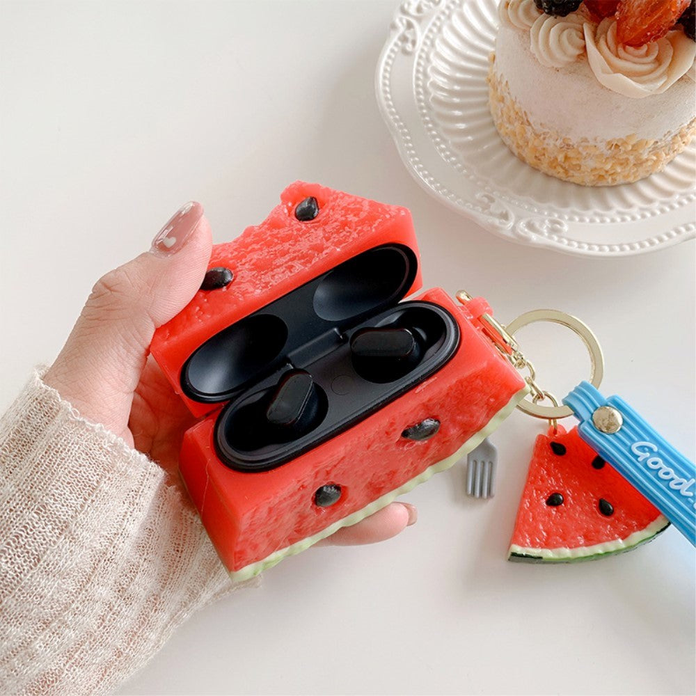 Beats Studio Buds Silikone Cover m. Karabinhage og Nøglering - Vandmelon