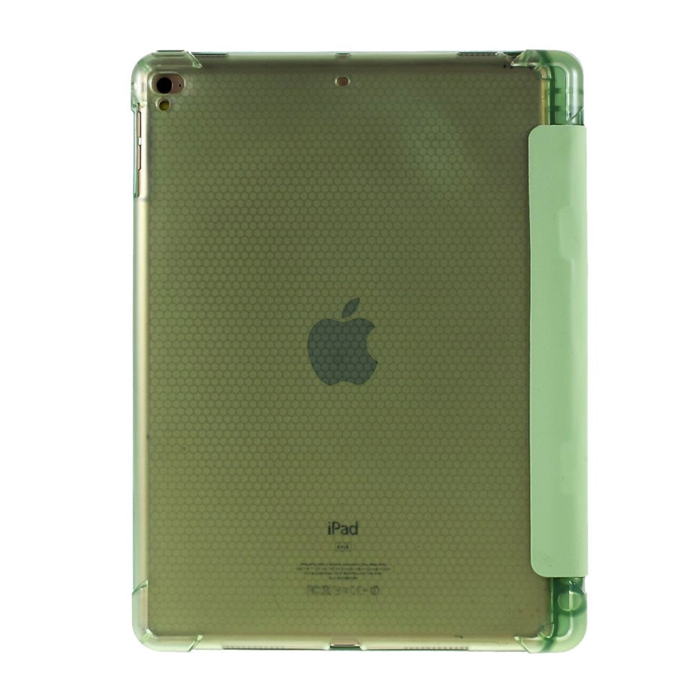 iPad 9.7 (2018-2017) / iPad Air / iPad Air 2 Tri-Fold Læder Cover m. Apple Pencil Holder - Grøn