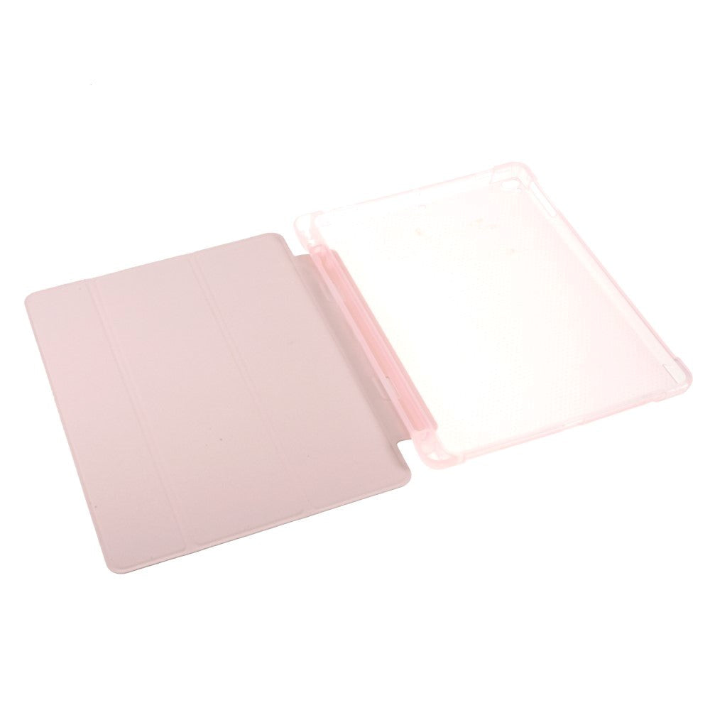 iPad 9.7 (2018-2017) / iPad Air / iPad Air 2 Tri-Fold Læder Cover m. Apple Pencil Holder - Lyserød