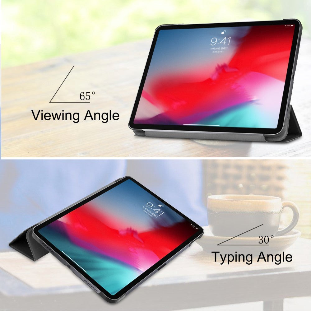 iPad Pro 11" (2018) Cover m. Ståfunktion & Vågeblus - Sort