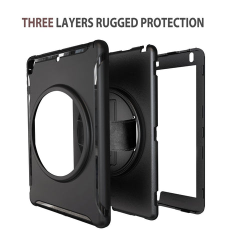 iPad 9.7" Håndværker Cover m. 360 Graders Håndholder & Ståfunktion - Sort