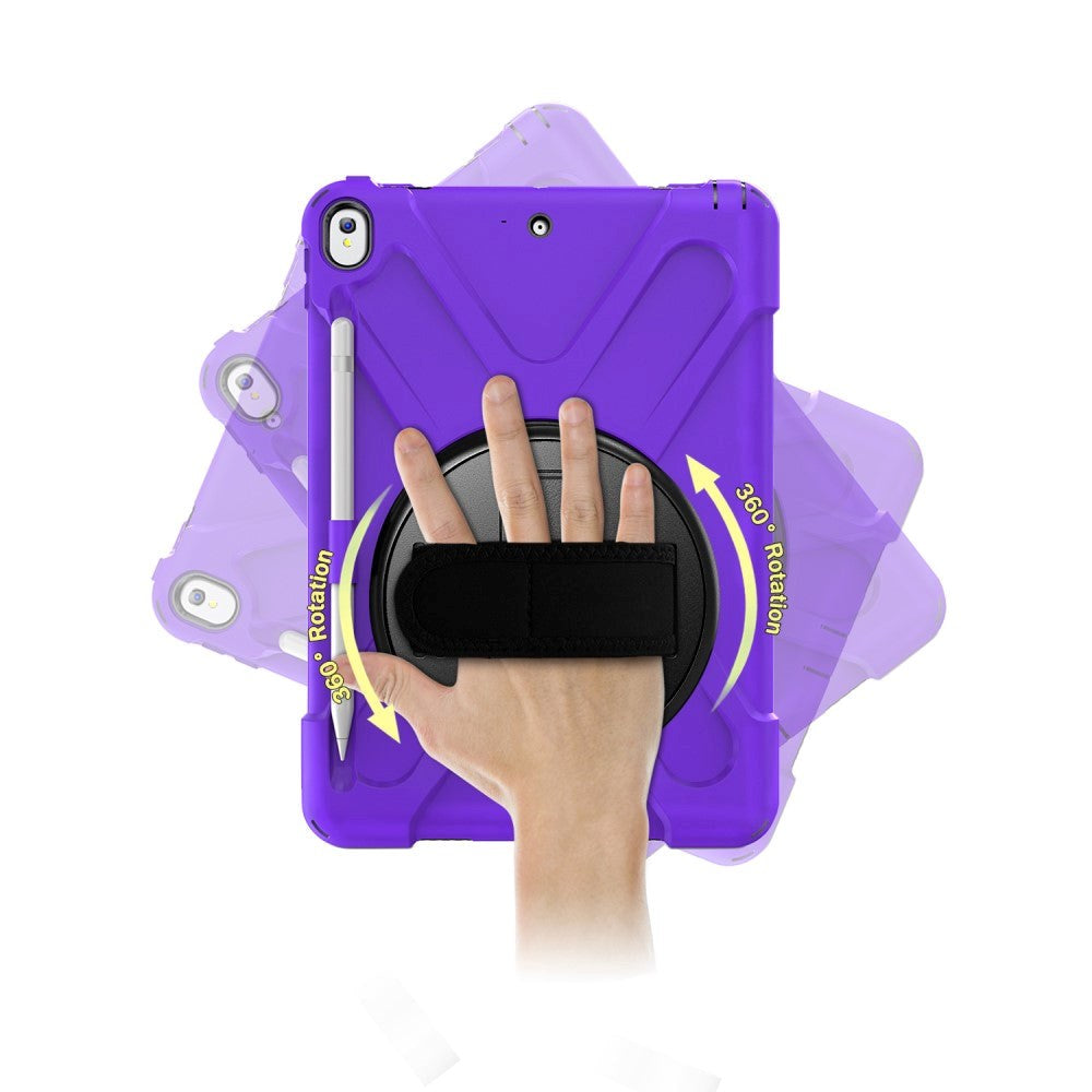 iPad Air (2019) Håndværker Cover m. 360⁰ Ståfunktion & Håndholder - Lilla