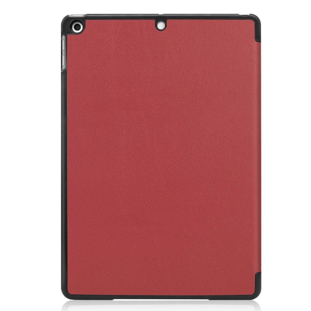 iPad 10.2" (2021 / 2020 / 2019) Tri-Fold Læder Cover - Mørkerød