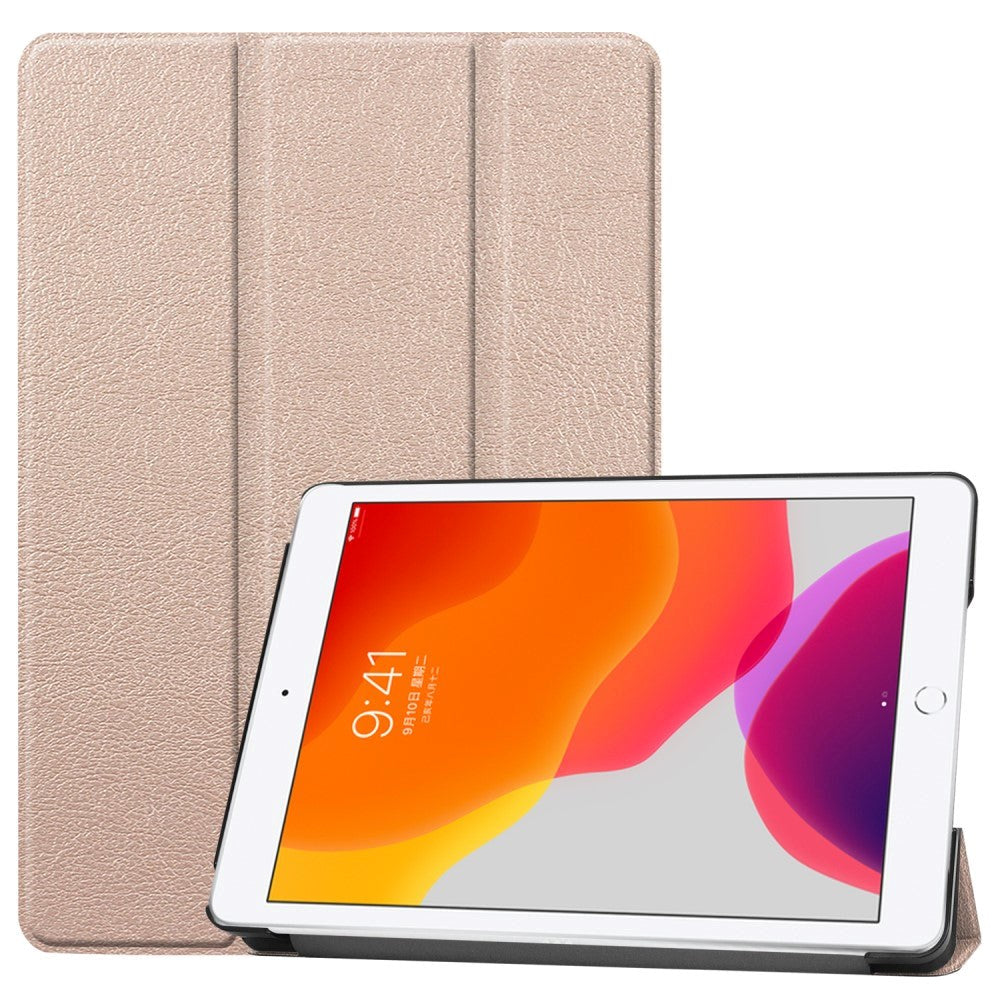 iPad 10.2" (2021 / 2020 / 2019) Tri-Fold Læder Cover - Guld