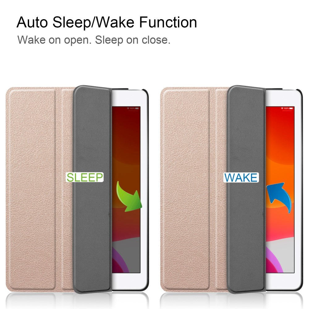 iPad 10.2" (2021 / 2020 / 2019) Tri-Fold Læder Cover - Guld