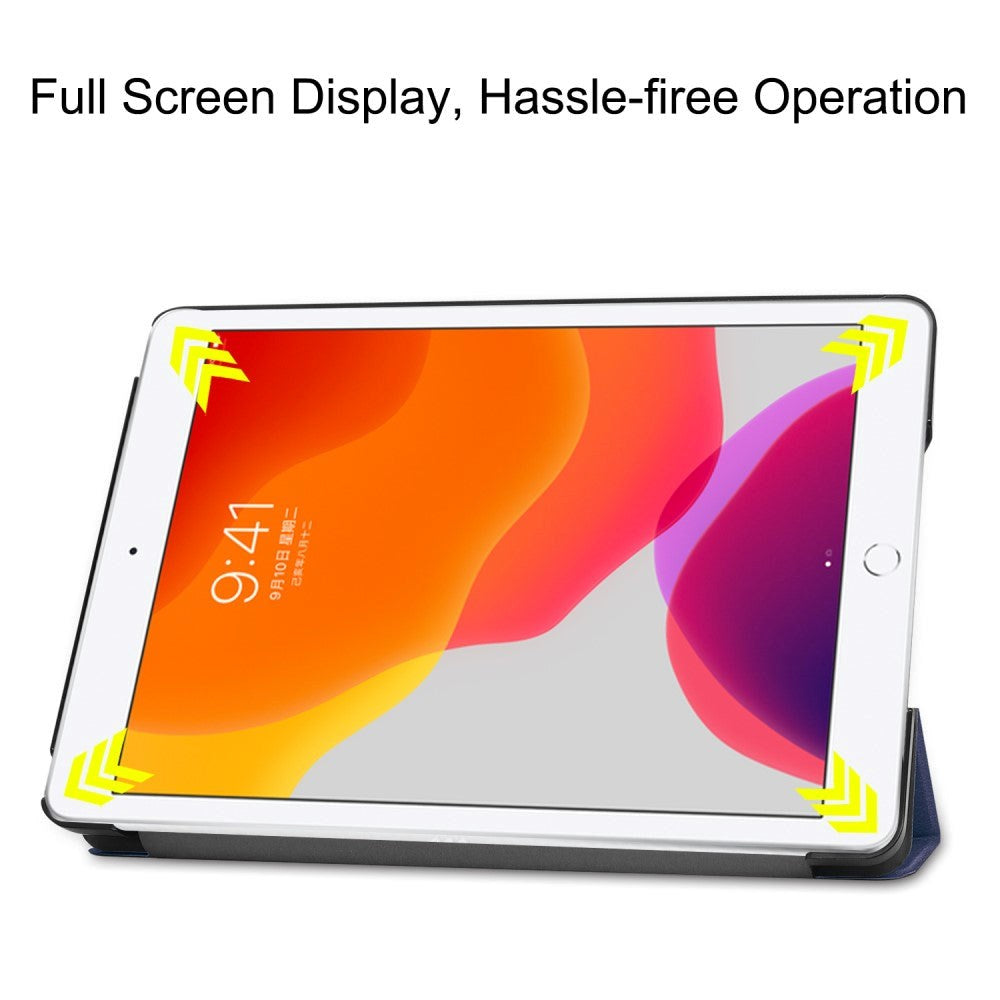 iPad 10.2" (2021 / 2020 / 2019) Tri-Fold Læder Cover - Mørkeblå