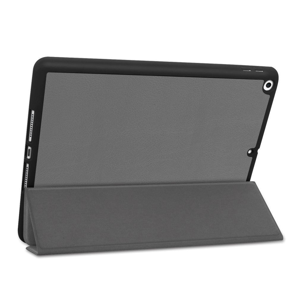 iPad 10.2" (2021 / 2020 / 2019) Læder Cover m. Holder Til Apple Pencil - Grå