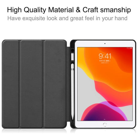 iPad 10.2" (2021 / 2020 / 2019) Læder Cover m. Holder Til Apple Pencil - Rød
