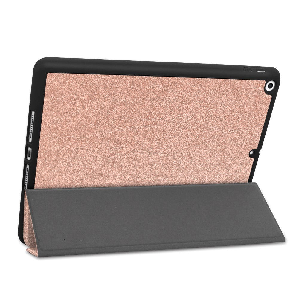 iPad 10.2" (2021 / 2020 / 2019) Læder Cover m. Holder Til Apple Pencil - Rose Gold