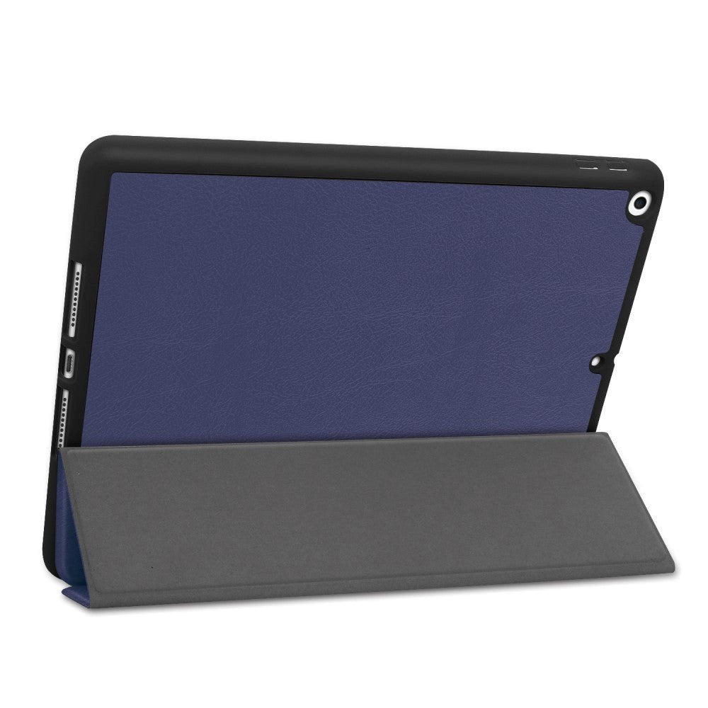 iPad 10.2" (2021 / 2020 / 2019) Læder Cover m. Holder Til Apple Pencil - Mørkeblå