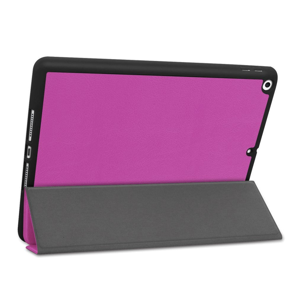 iPad 10.2" (2021 / 2020 / 2019) Læder Cover m. Holder Til Apple Pencil - Lilla