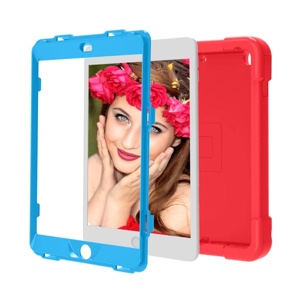 iPad 10.2" (2021 / 2020 / 2019) Børne Cover m. 360° Stand & Håndtag - Rød/Blå