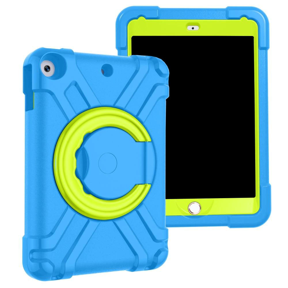 iPad 10.2" (2021 / 2020 / 2019) Børne Cover m. 360° Stand & Håndtag - Blå/Grøn
