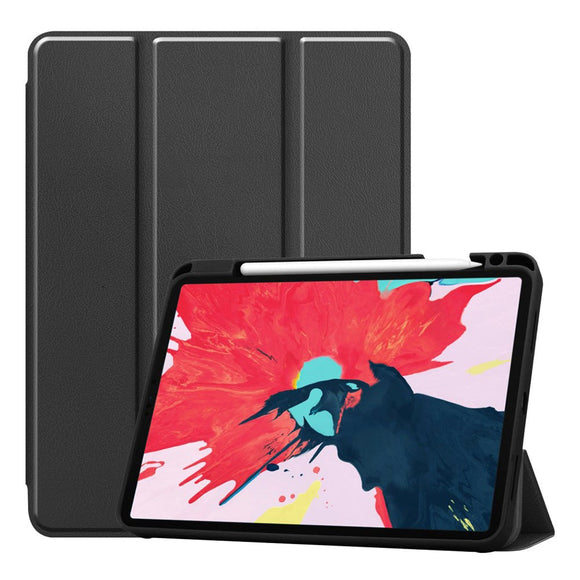 iPad Air 11-10.9" (2026-2020) / Pro 11" (2022-2018) Tri-Fold Læder Cover m. Apple Pencil Holder - Sort