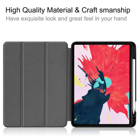 iPad Air 11-10.9" (2026-2020) / Pro 11" (2022-2018) Tri-Fold Læder Cover m. Apple Pencil Holder - Sort