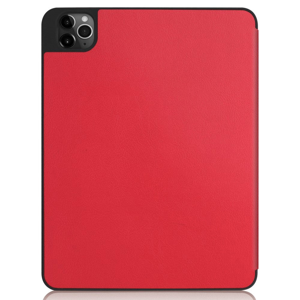 iPad Air (2022 / 2020) / Pro 11 (2022 / 2021 / 2020 / 2018) Tri-Fold Læder Cover m. Apple Pencil Holder Rød