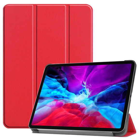 iPad Pro 12.9" (2022-2018) / Air 13" (2026-2024) Læder Cover m. Stand og Wake-up Funktion - Rød