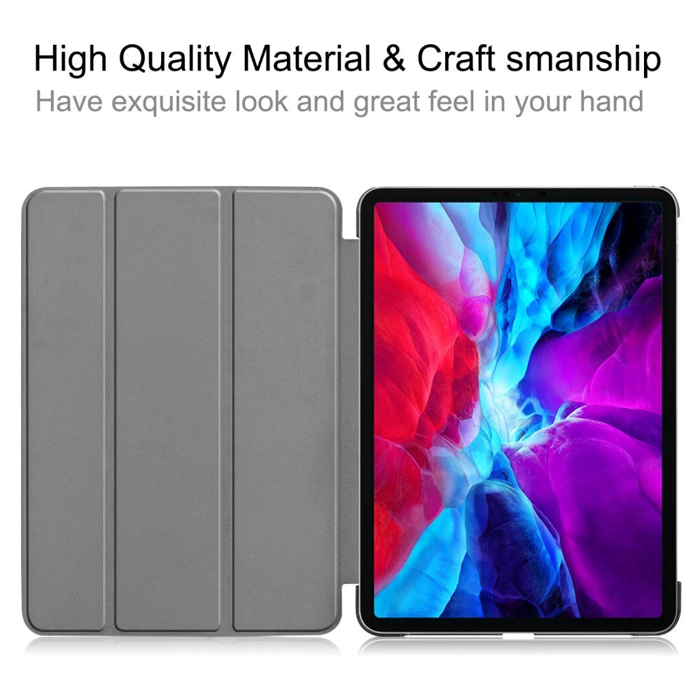 iPad Pro 12.9" (2022-2018) / Air 13" (2026-2024) Læder Cover m. Stand og Wake-up Funktion - Rød