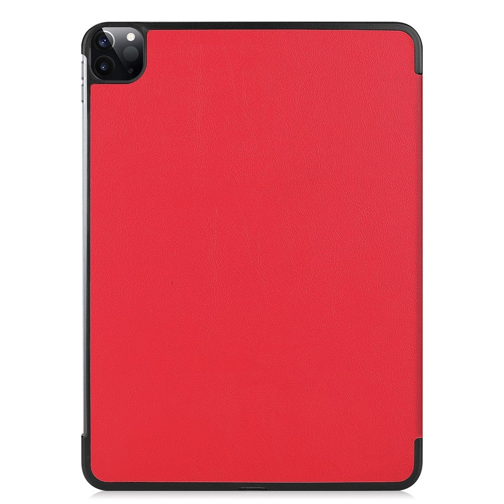 iPad Pro 12.9" (2022-2018) / Air 13" (2026-2024) Læder Cover m. Stand og Wake-up Funktion - Rød