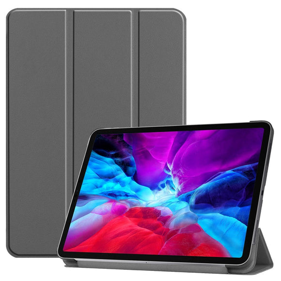 iPad Pro 12.9" (2022-2018) / Air 13" (2026-2024) Læder Cover m. Stand og Wake-up Funktion - Grå