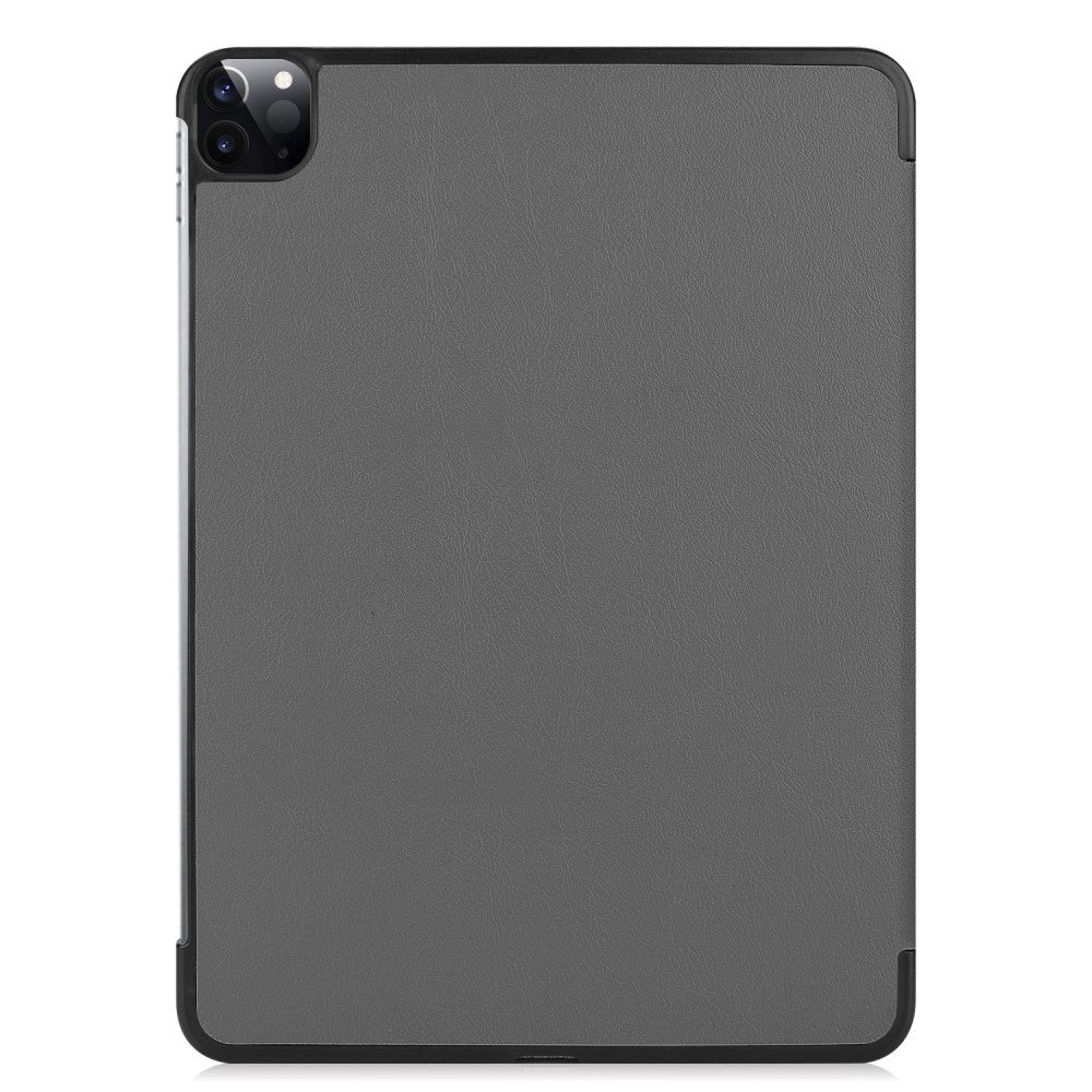 iPad Pro 12.9" (2022-2018) / Air 13" (2026-2024) Læder Cover m. Stand og Wake-up Funktion - Grå