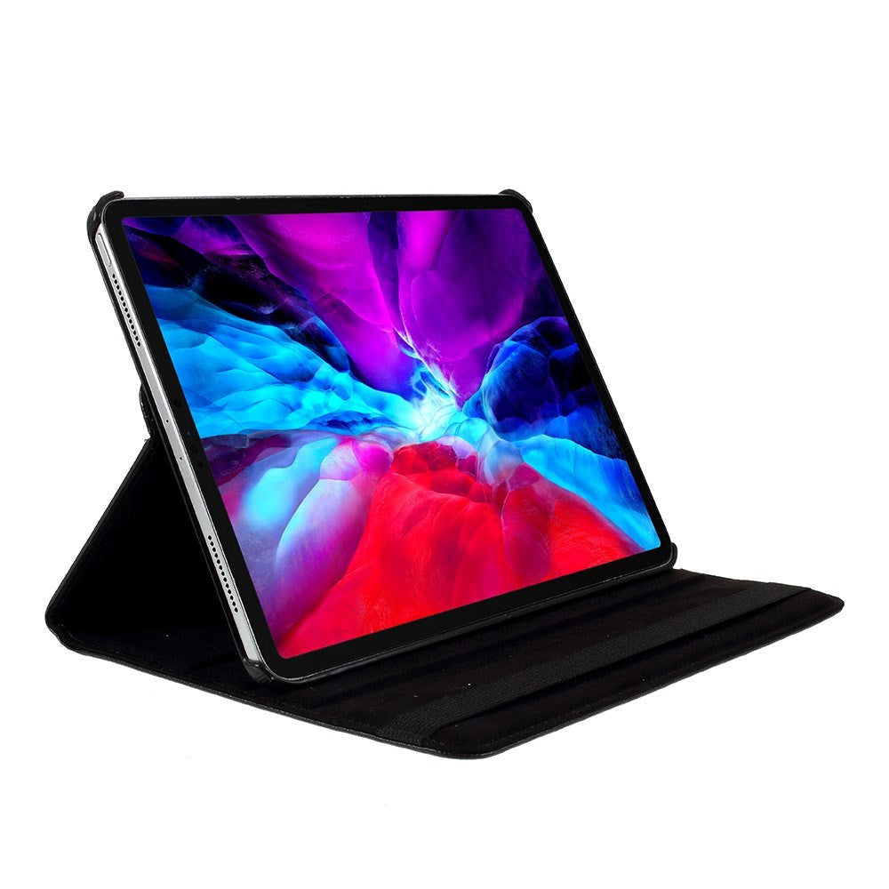 iPad Air 11-10.9" (2026-2020) / Pro 11" (2022-2018) Læder Cover m. 360 Graders Standerfunktion - Sort