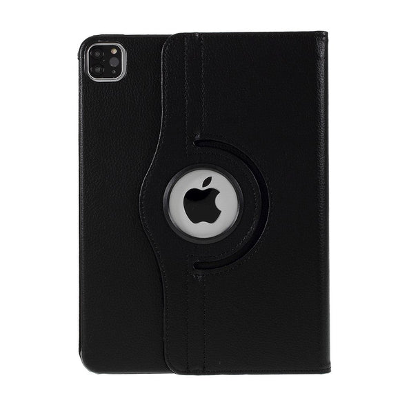 iPad Air 11-10.9" (2026-2020) / Pro 11" (2022-2018) Læder Cover m. 360 Graders Standerfunktion - Sort