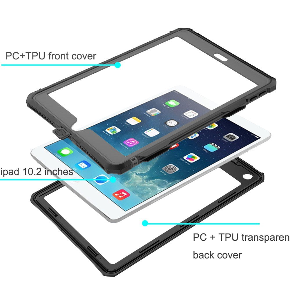 iPad 10.2" (2021 / 2020 / 2019) EIDERWOOD Vandtæt Cover - Sort / Gennemsigtig