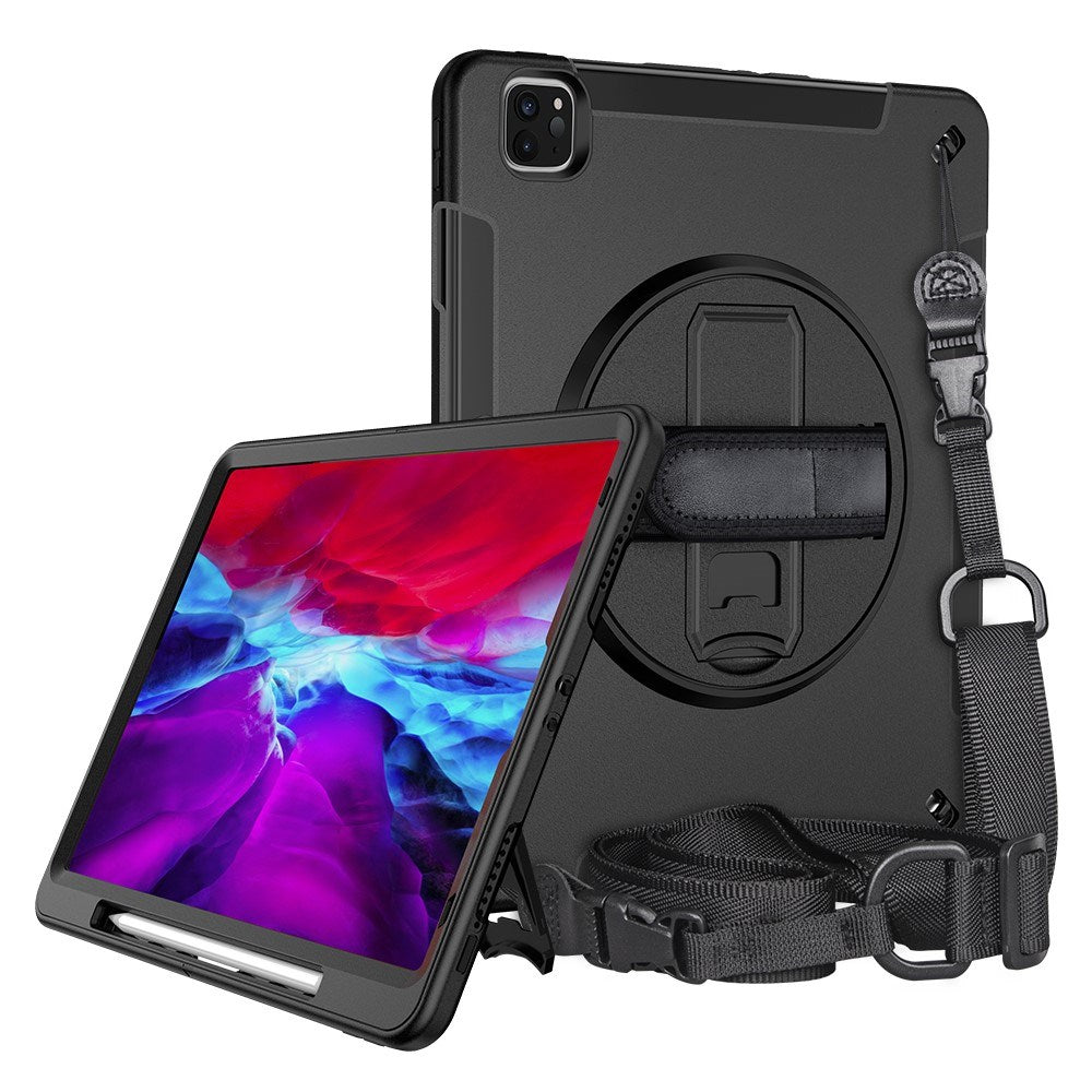 EIDERWOOD iPad Air 13" (2026 / 2025 / 2024) / Pro 12.9" (2022 / 2021 / 2020 / 2018) Håndværker Cover med Apple Pencil Holder & Skulderstrop - Sort