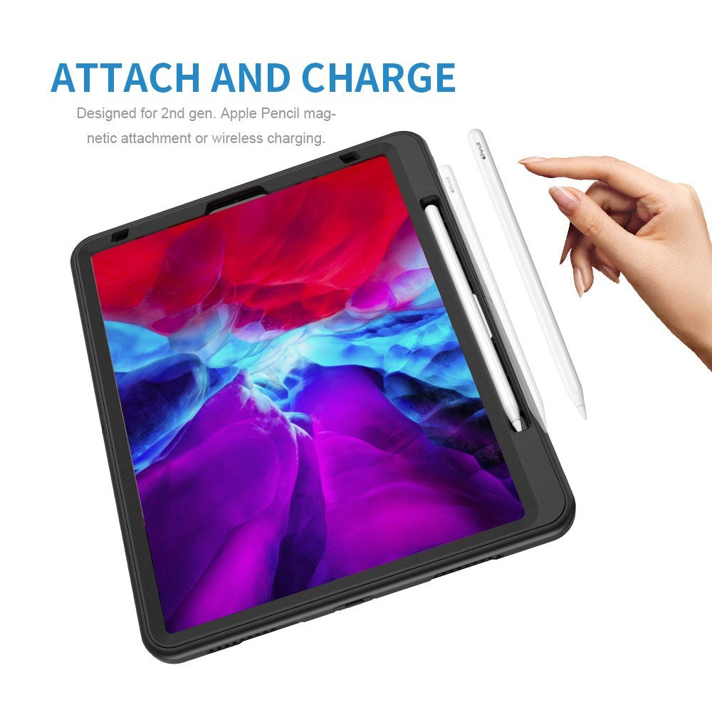 EIDERWOOD iPad Air 13" (2026 / 2025 / 2024) / Pro 12.9" (2022 / 2021 / 2020 / 2018) Håndværker Cover med Apple Pencil Holder & Skulderstrop - Sort