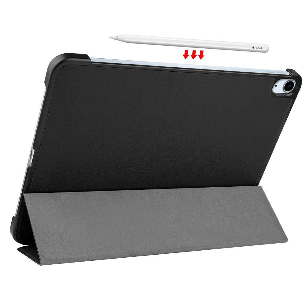 EIDERWOOD iPad Air 11-10.9" (2026-2020) Litchi Tri-Fold Læder Cover - Sort