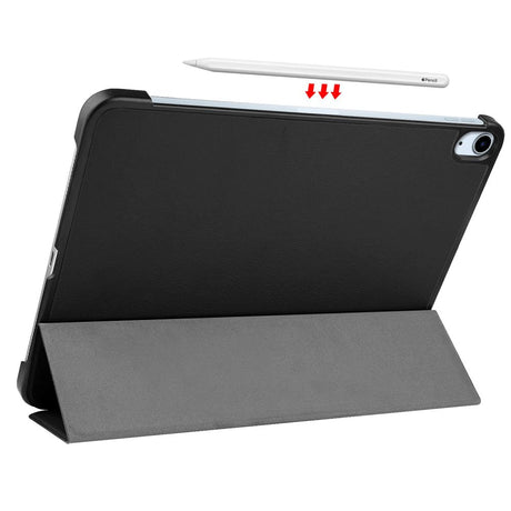 EIDERWOOD iPad Air 11-10.9" (2026-2020) Litchi Tri-Fold Læder Cover - Sort
