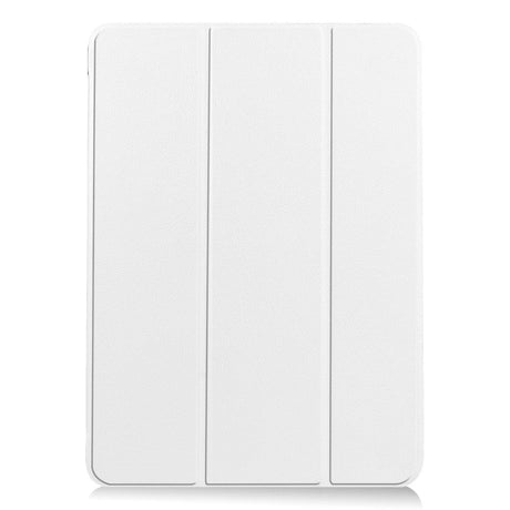 EIDERWOOD iPad Air 11-10.9" (2026-2020) Litchi Tri-Fold Læder Cover - Hvid