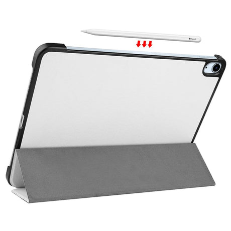 EIDERWOOD iPad Air 11-10.9" (2026-2020) Litchi Tri-Fold Læder Cover - Hvid