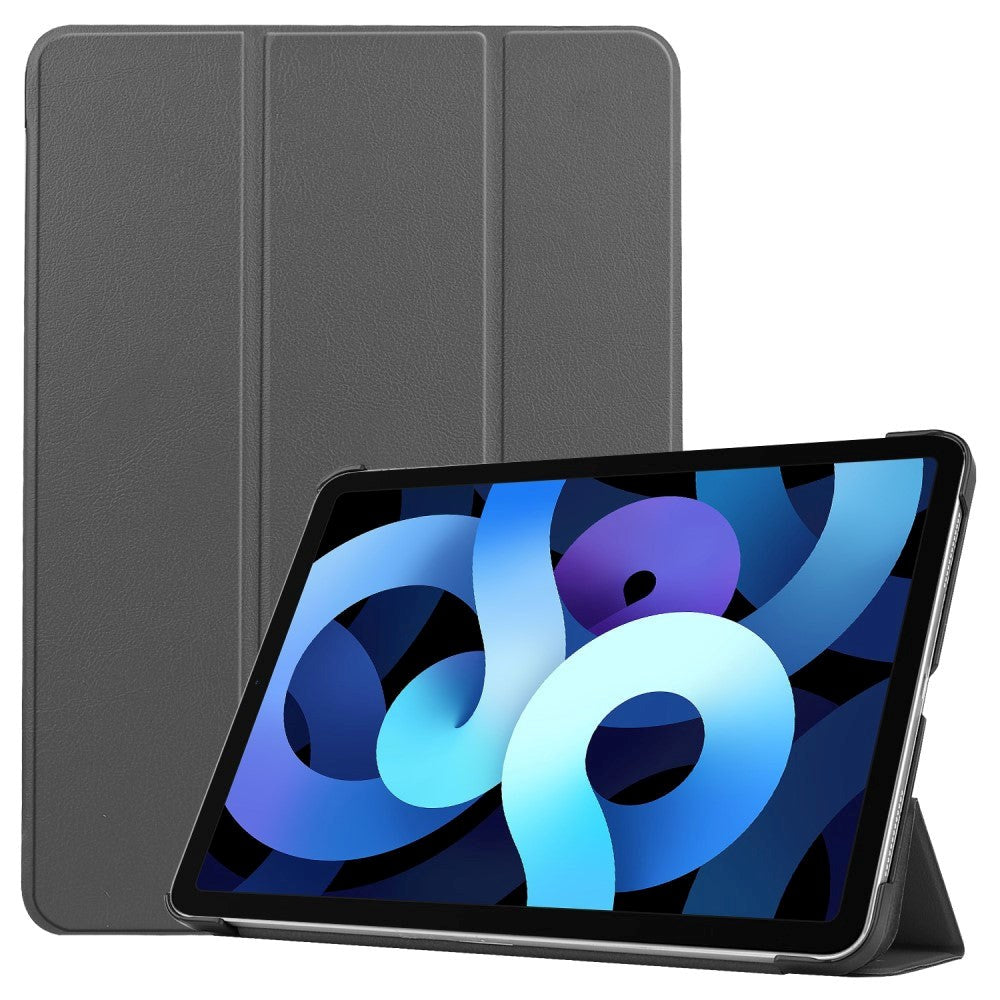 EIDERWOOD iPad Air 11-10.9" (2026-2020) Litchi Tri-Fold Læder Cover - Grå
