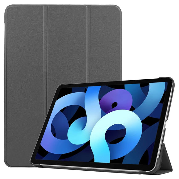 EIDERWOOD iPad Air 11-10.9" (2026-2020) Litchi Tri-Fold Læder Cover - Grå