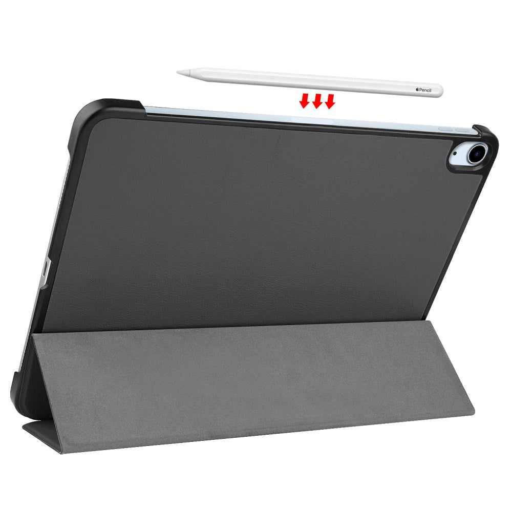 EIDERWOOD iPad Air 11-10.9" (2026-2020) Litchi Tri-Fold Læder Cover - Grå