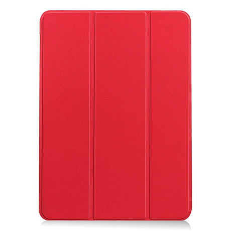 EIDERWOOD iPad Air 11-10.9" (2026-2020) Litchi Tri-Fold Læder Cover - Rød