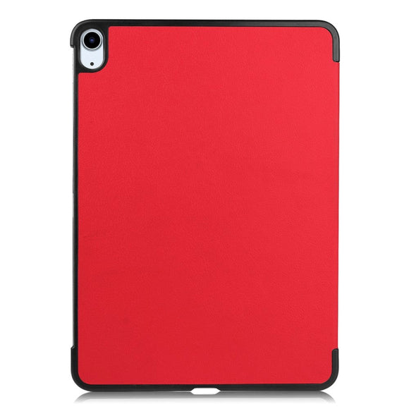 EIDERWOOD iPad Air 11-10.9" (2026-2020) Litchi Tri-Fold Læder Cover - Rød