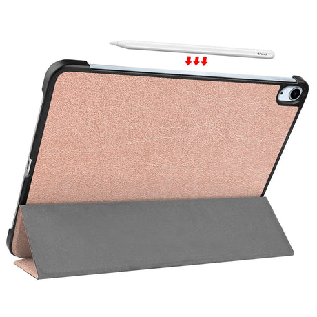 EIDERWOOD iPad Air 11-10.9" (2026-2020) Litchi Tri-Fold Læder Cover - Rose Gold