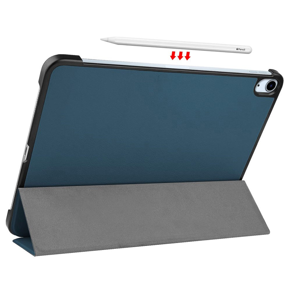 EIDERWOOD iPad Air 11-10.9" (2026-2020) Litchi Tri-Fold Læder Cover - Grøn