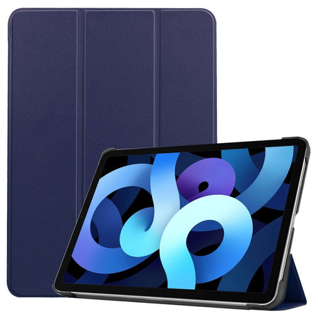 EIDERWOOD iPad Air 11-10.9" (2026-2020) Litchi Tri-Fold Læder Cover - Mørkeblå