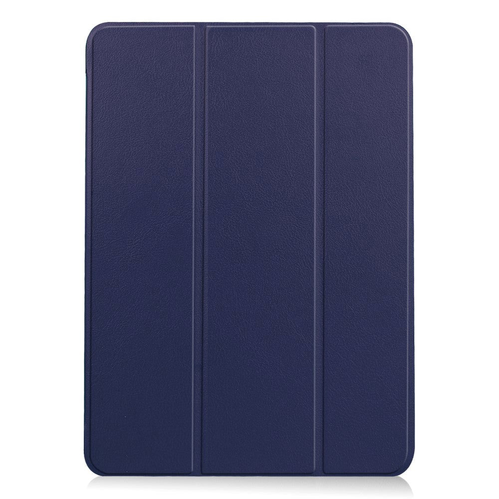 EIDERWOOD iPad Air 11-10.9" (2026-2020) Litchi Tri-Fold Læder Cover - Mørkeblå