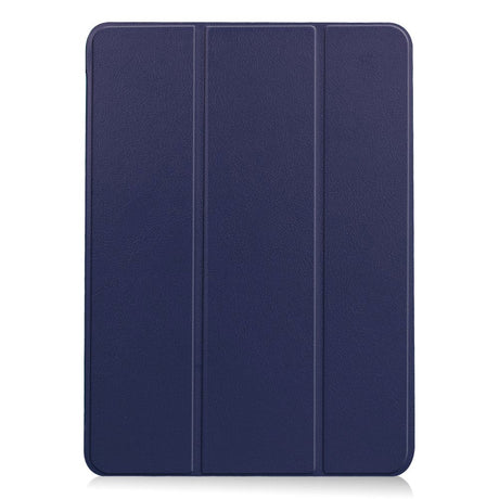 EIDERWOOD iPad Air 11-10.9" (2026-2020) Litchi Tri-Fold Læder Cover - Mørkeblå