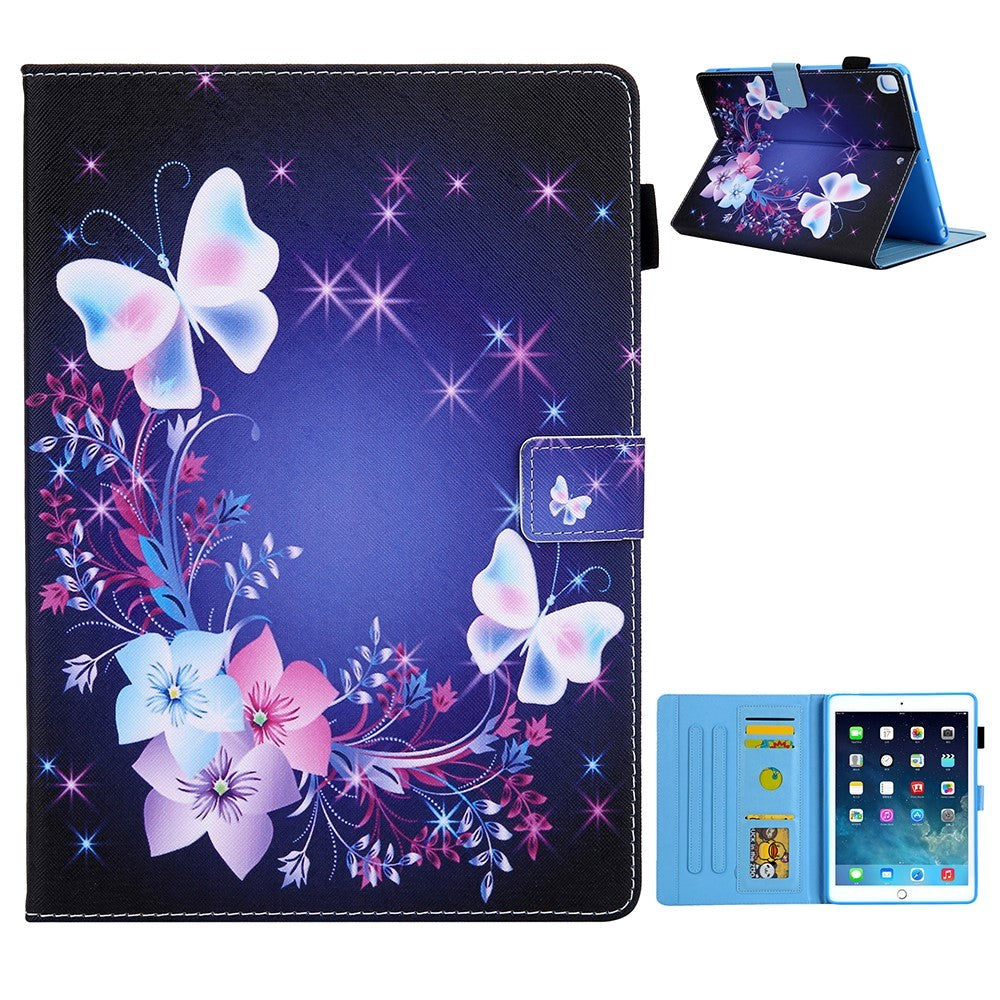 iPad 10.2" (2021 / 2020 / 2019) / Air (2019) / Pro 10.5" Læder Cover m. Stand - Blomster og Sommerfugle
