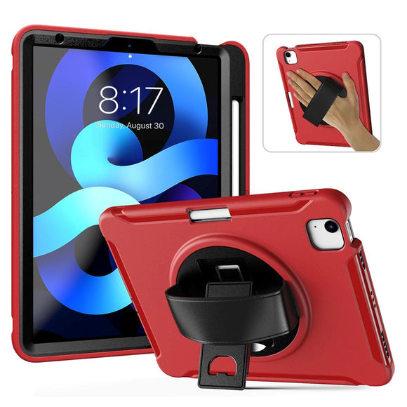 iPad Air (2022 / 2020) Håndværker Cover m. Håndholder & Apple Pencil Holder - Rød