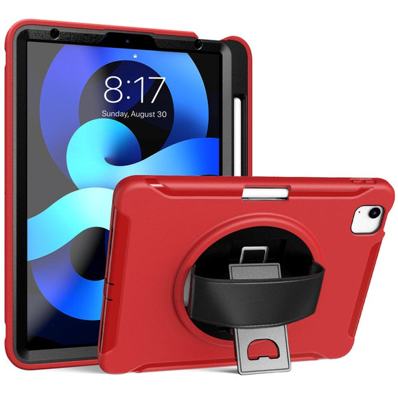 iPad Air (2022 / 2020) Håndværker Cover m. Håndholder & Apple Pencil Holder - Rød