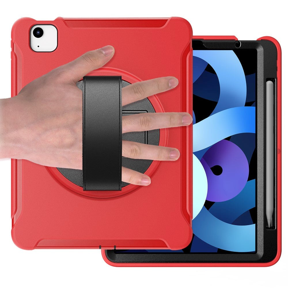 iPad Air (2022 / 2020) Håndværker Cover m. Håndholder & Apple Pencil Holder - Rød