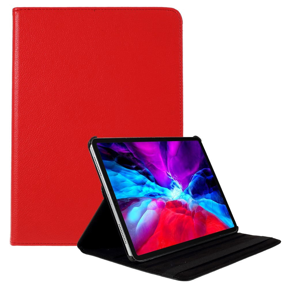 iPad Pro 12.9" (2022 / 2021 / 2020 / 2018) Læder Cover m. 360 Graders Standerfunktion - Rød